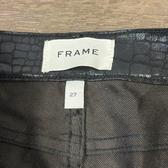 Frame Le High Skinny in Noir Croc Size 27 - Picture 5 of 12